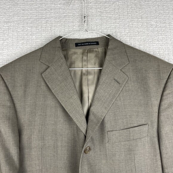 VTG Jones New York Men's Blazer Jacket Beige / Brown Sports Coat Wool Size 42S - Picture 2 of 16